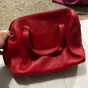 Fossil Red Leather Bag